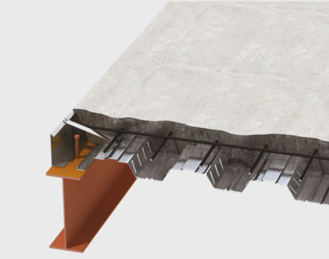 Betonvloer op stalen fundatie